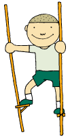Bambino con i trampoli, un gioco di riflessi e coordinazione